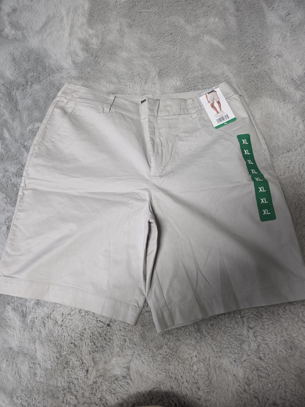 NWT Matty M Men's Flat Front Chino Shorts in Light Beige
